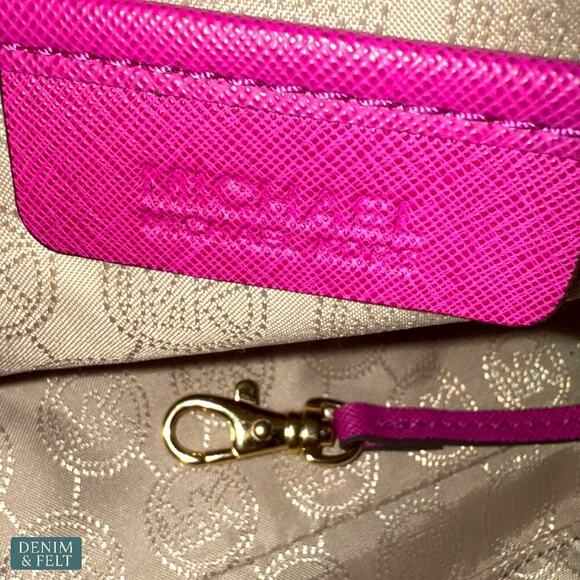 Michael Kors Selma Large Saffiano Leather Satchel Tote Bag Fuchsia Pink - Picture 13 of 14